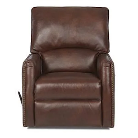 Traditional Swivel Gliding Reclining Chair with Nail Head Trim